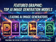 IMAGE GENERATION FOR MY SOCIAL MEDIA POSTS HAS BEEN STRESS FREE LATELY. Logos of leading AI image generators including DALL·E, Ideogram, Flux, Adobe Firefly, Stable Diffusion, and Midjourney