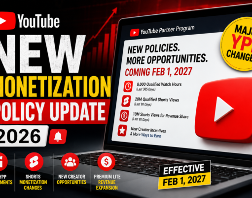 YouTube New Monetization Policy Update 2026: Major Changes Coming to YouTube Partner Program in 2027 YouTube Monetization Policy Update 2027